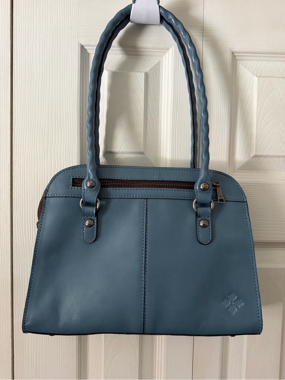 Patricia Nash Calvi Sq Satchel in Safflower Blue - Picture 2 of 12